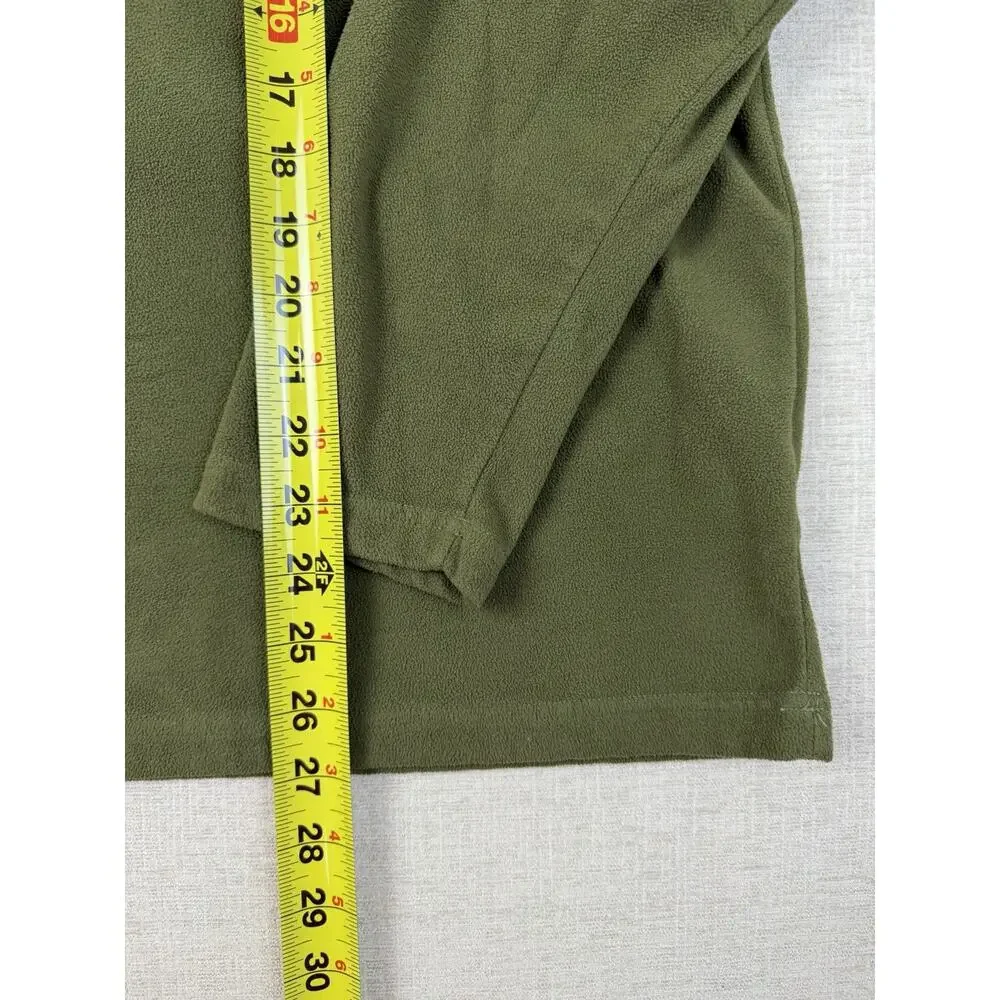 The North Face TKA 100 Mens Large Green Fleece 1/4 Zip Pullover Jacket